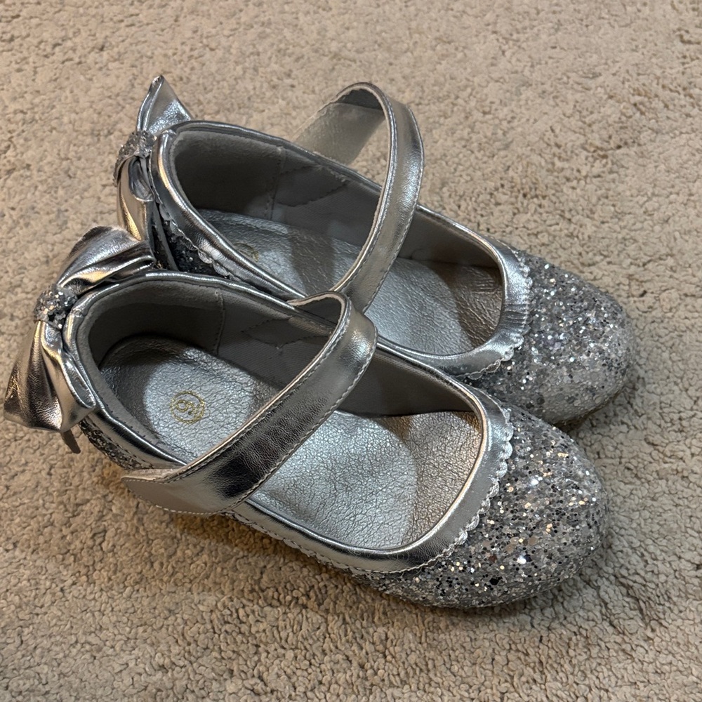 Silver Glitter Kids Shoes